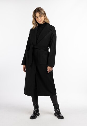 DreiMaster Vintage Between-Seasons Coat in Black: front