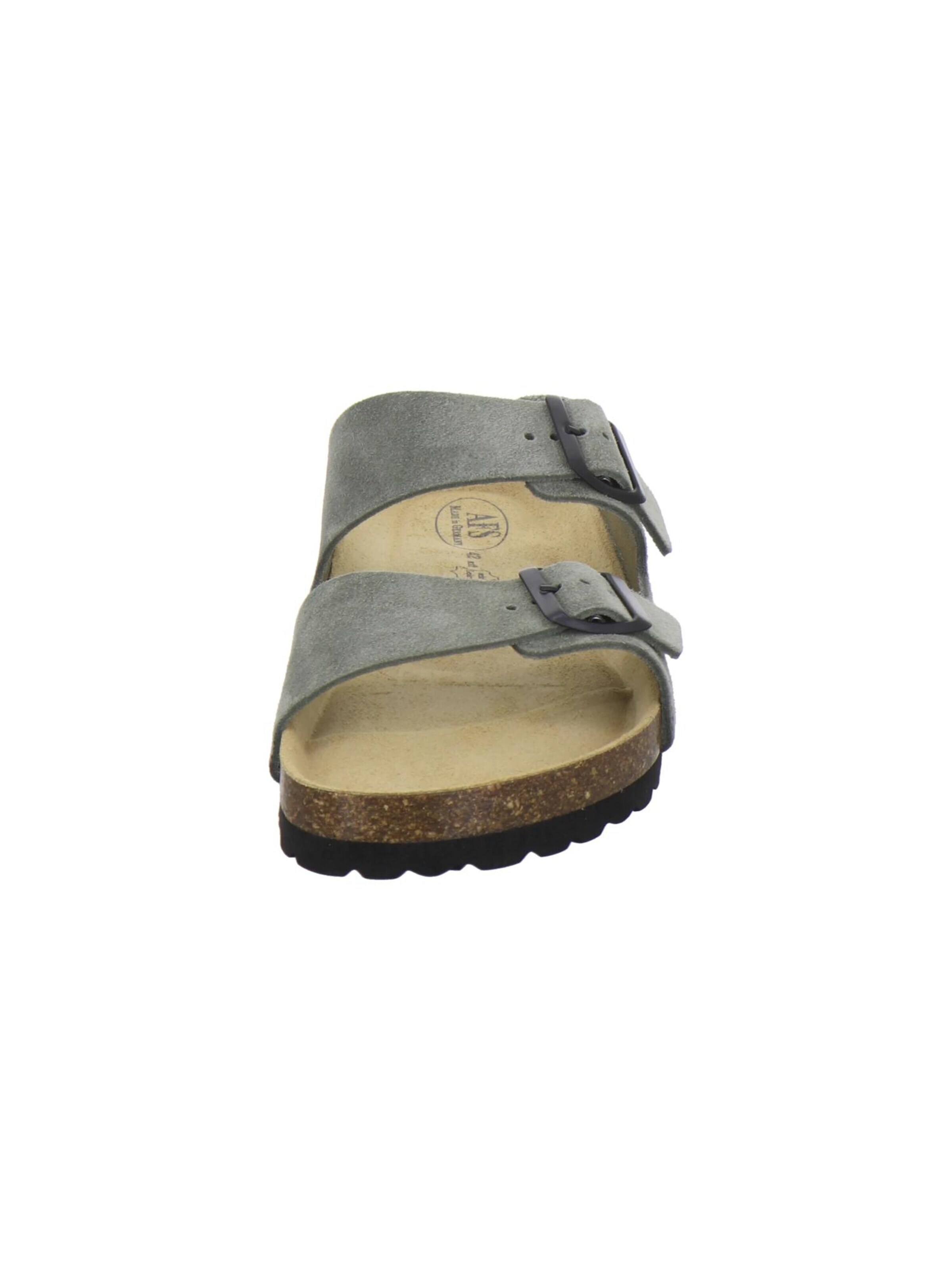 Mule 'Pantoletten Herren Zweischnaller olive Veloursleder' AFS-Schuhe en vert