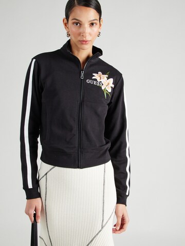 GUESS Sweatjacke 'ZOEY' in Schwarz: Vorderseite
