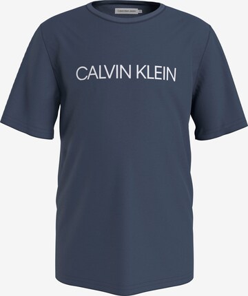 Tricou de la Calvin Klein Jeans pe albastru: față