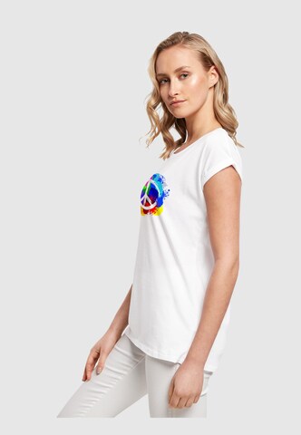 Merchcode T-Shirt 'Peace' in Weiß