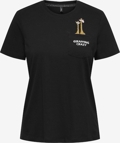 ONLY T-Shirt 'POLLI' in safran / schwarz / weiß, Produktansicht