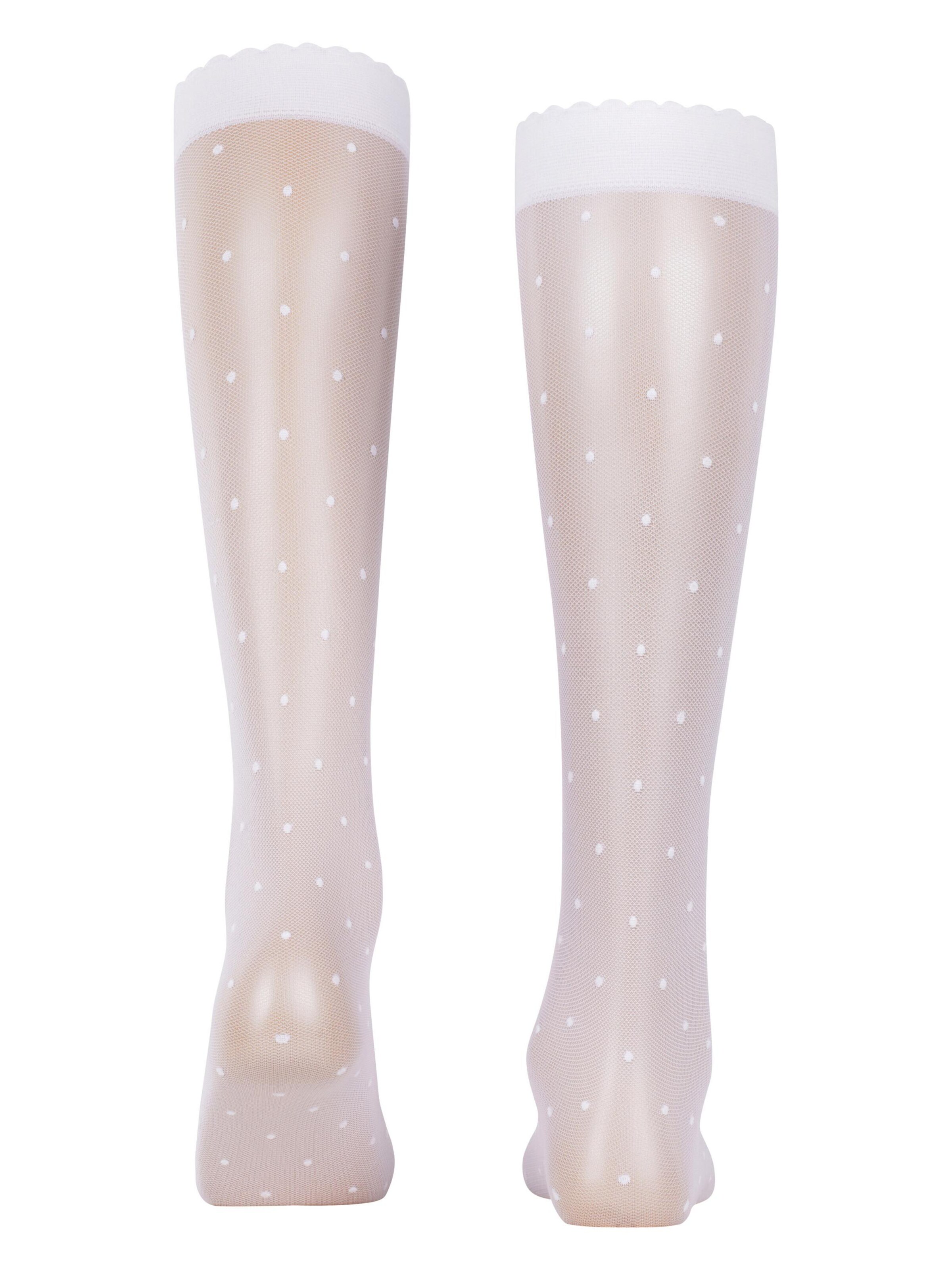 FALKE Over the Knee Socks 'Dot' in White