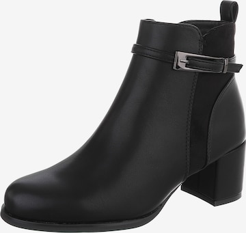 Ital-Design Stiefelette in Schwarz: Vorderseite