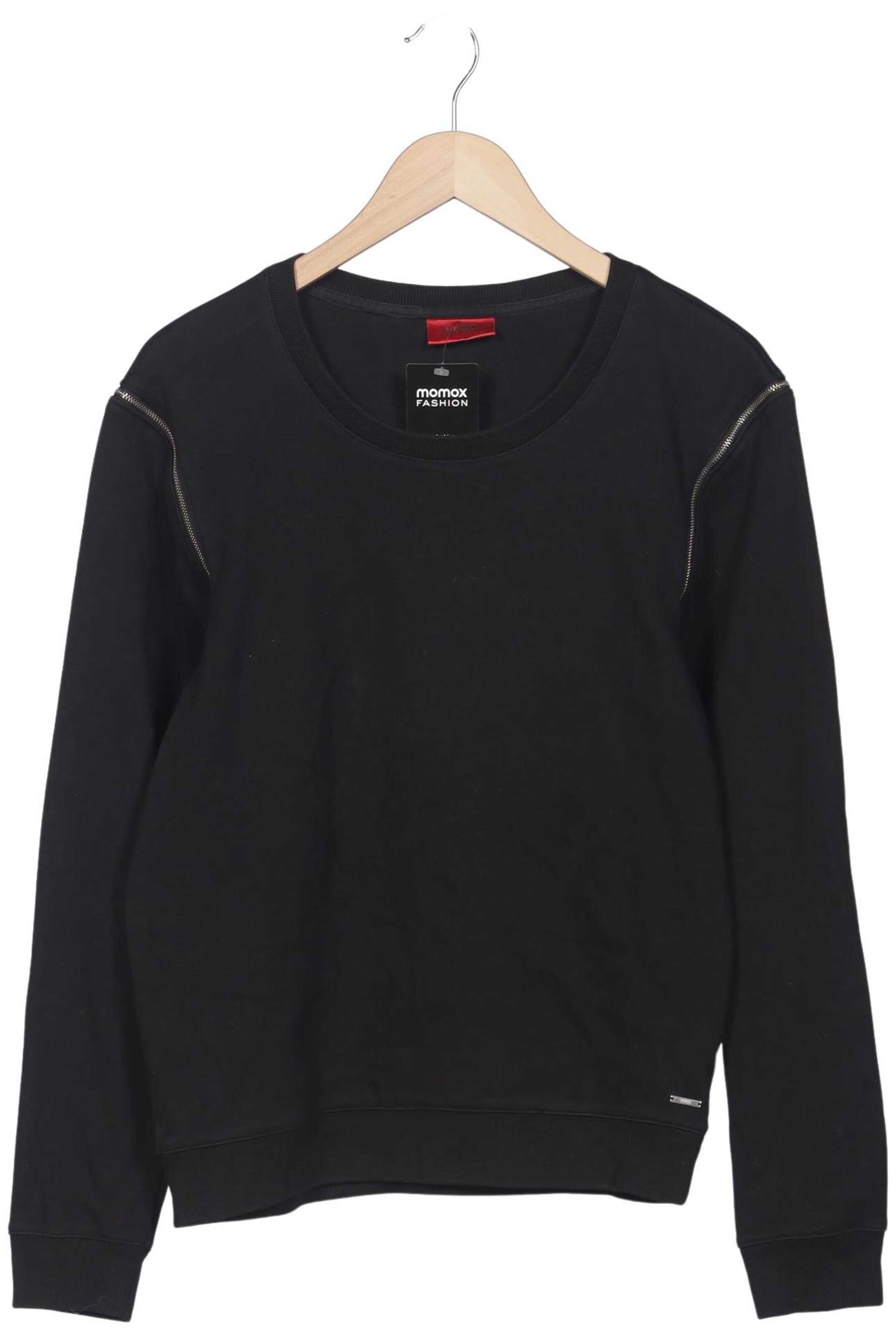 HUGO Sweatshirt & Zip-Up Hoodie in M in Black: front