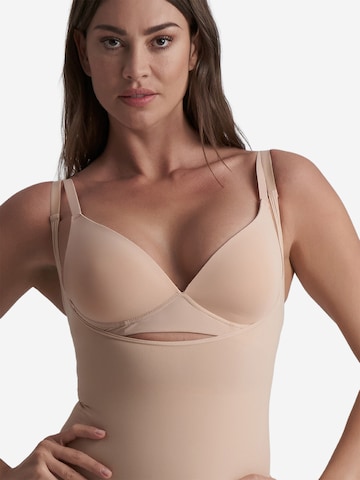 Bye Bra Shapingbody 'Soft Touch Seamless Bodysuit Open Bust' in Beige