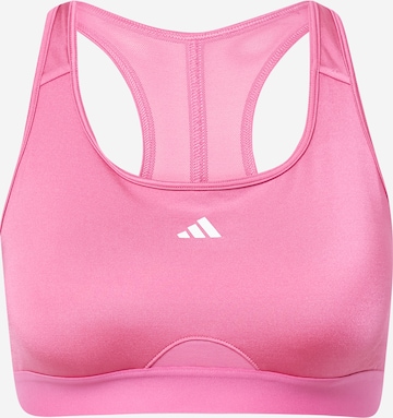 ADIDAS PERFORMANCE Bustier Sport bh 'Powerreact Medium-Support' in Roze: voorkant