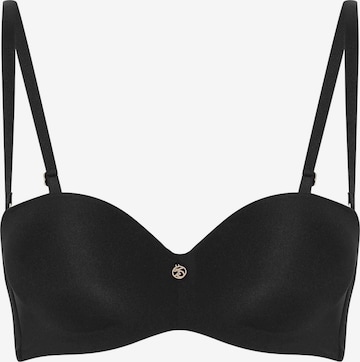 ESOTIQ - Sujetador 'Push-up-BH Raffen, Plunge-Dekolleté, Balconette-Cups 65B' en negro: frente