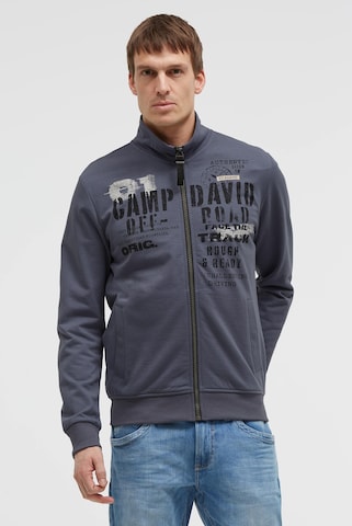 CAMP DAVID Zip-Up Hoodie in Blue: front