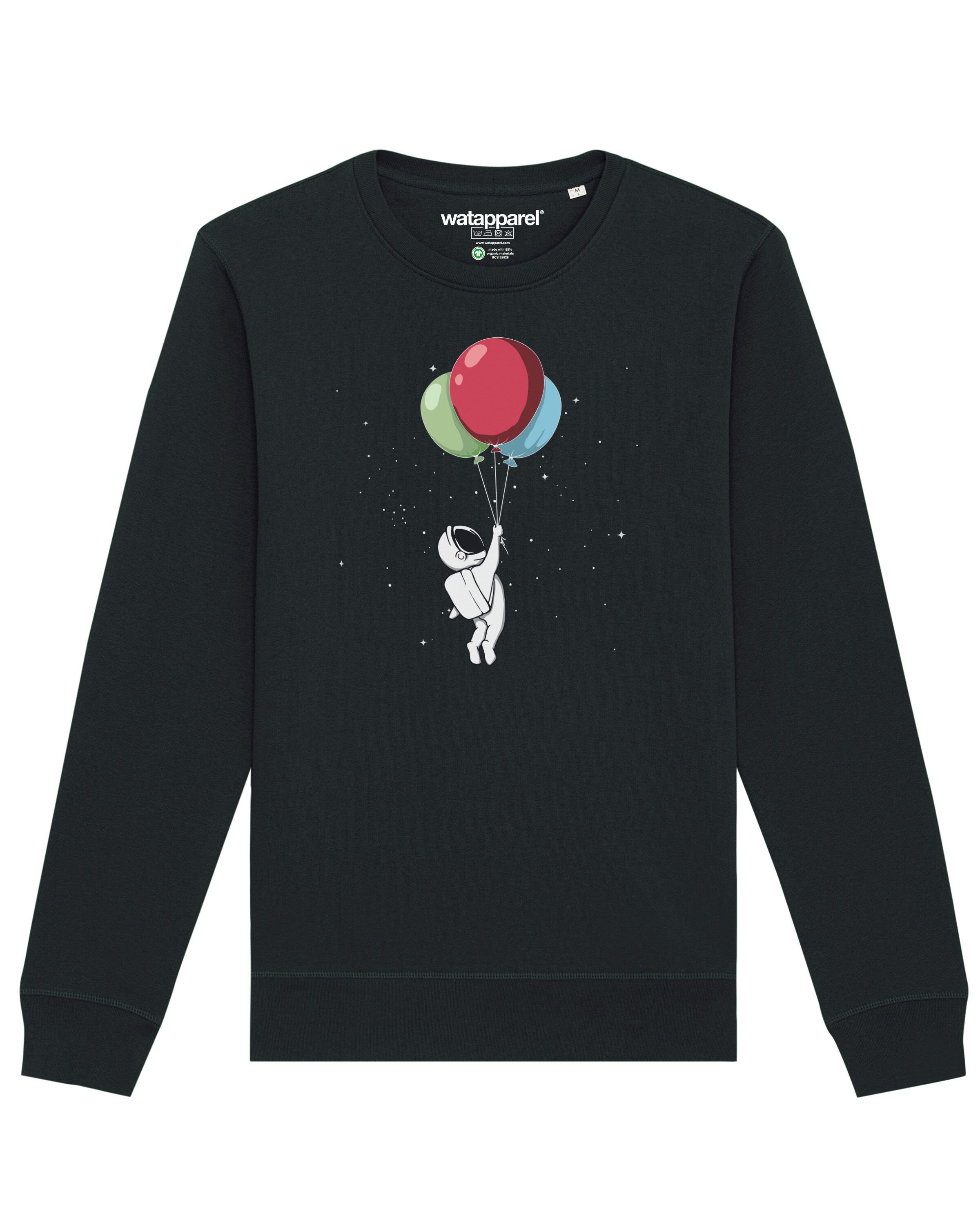 Sweat-shirt ' Little Balloon Astronaut ' Watapparel en noir : devant