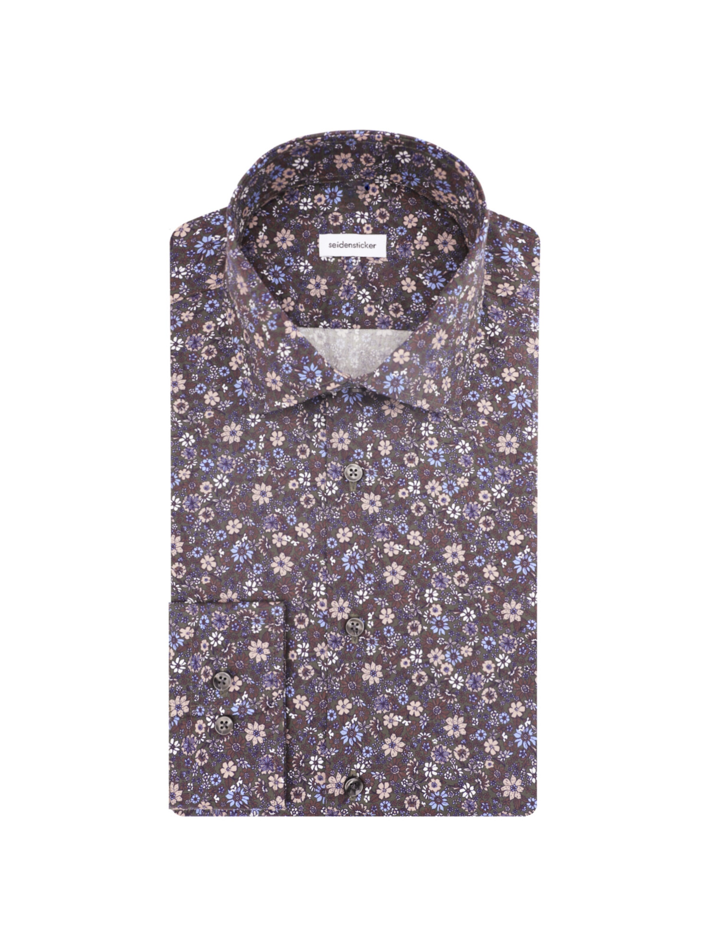 SEIDENSTICKER Slim fit Zakelijk overhemd 'Smart Essentials' in Bruin