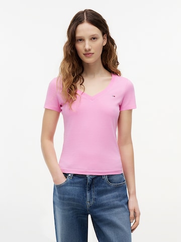 Tommy Jeans Koszulka w kolorze różowy: przód