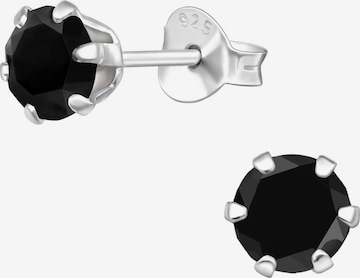 Boucles d'oreilles 'Silberne Runde 5 mm Ohrstecker mit Kristallen' Maxte en noir : devant