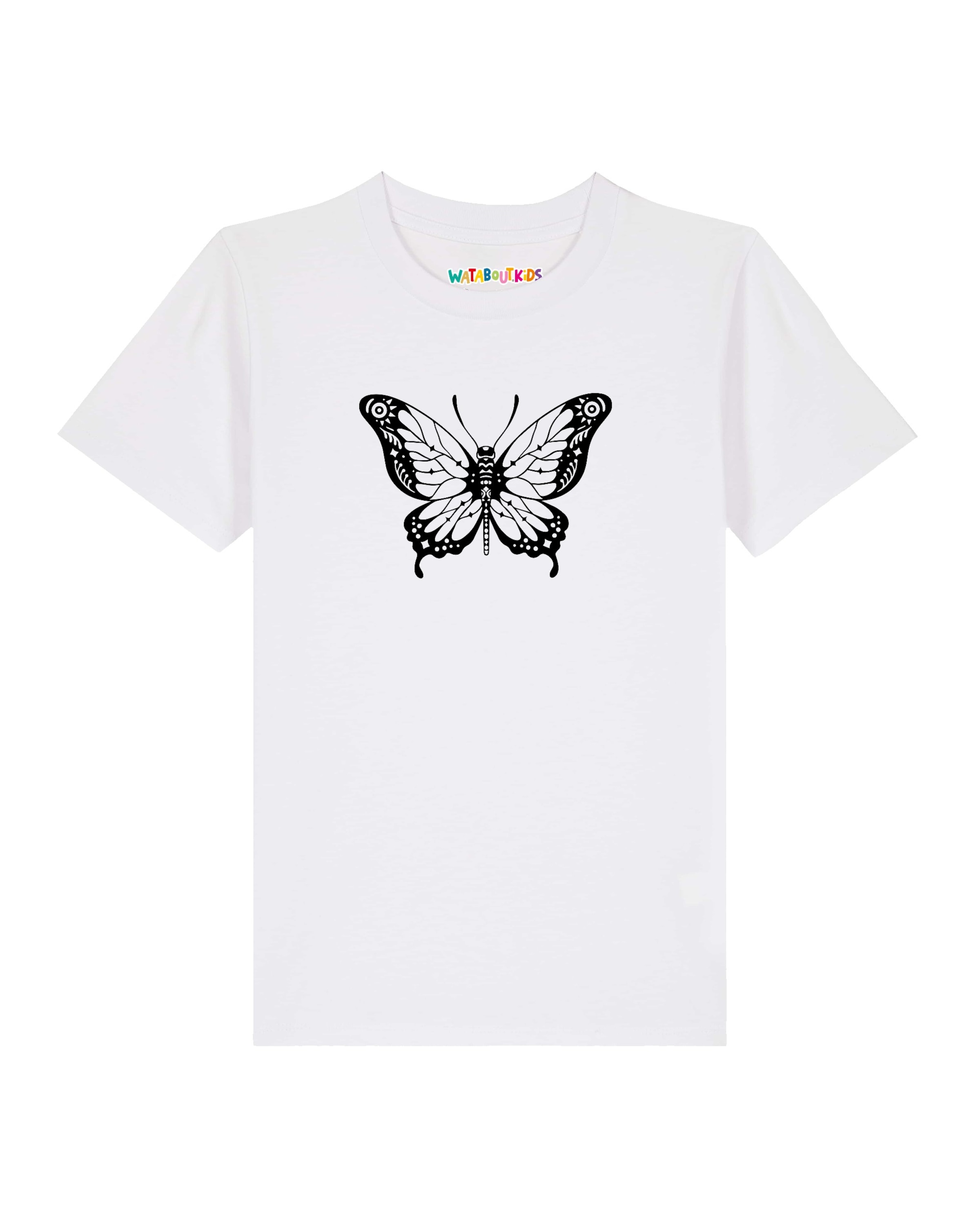 watabout.kids Shirt 'Schmetterling' in White: front