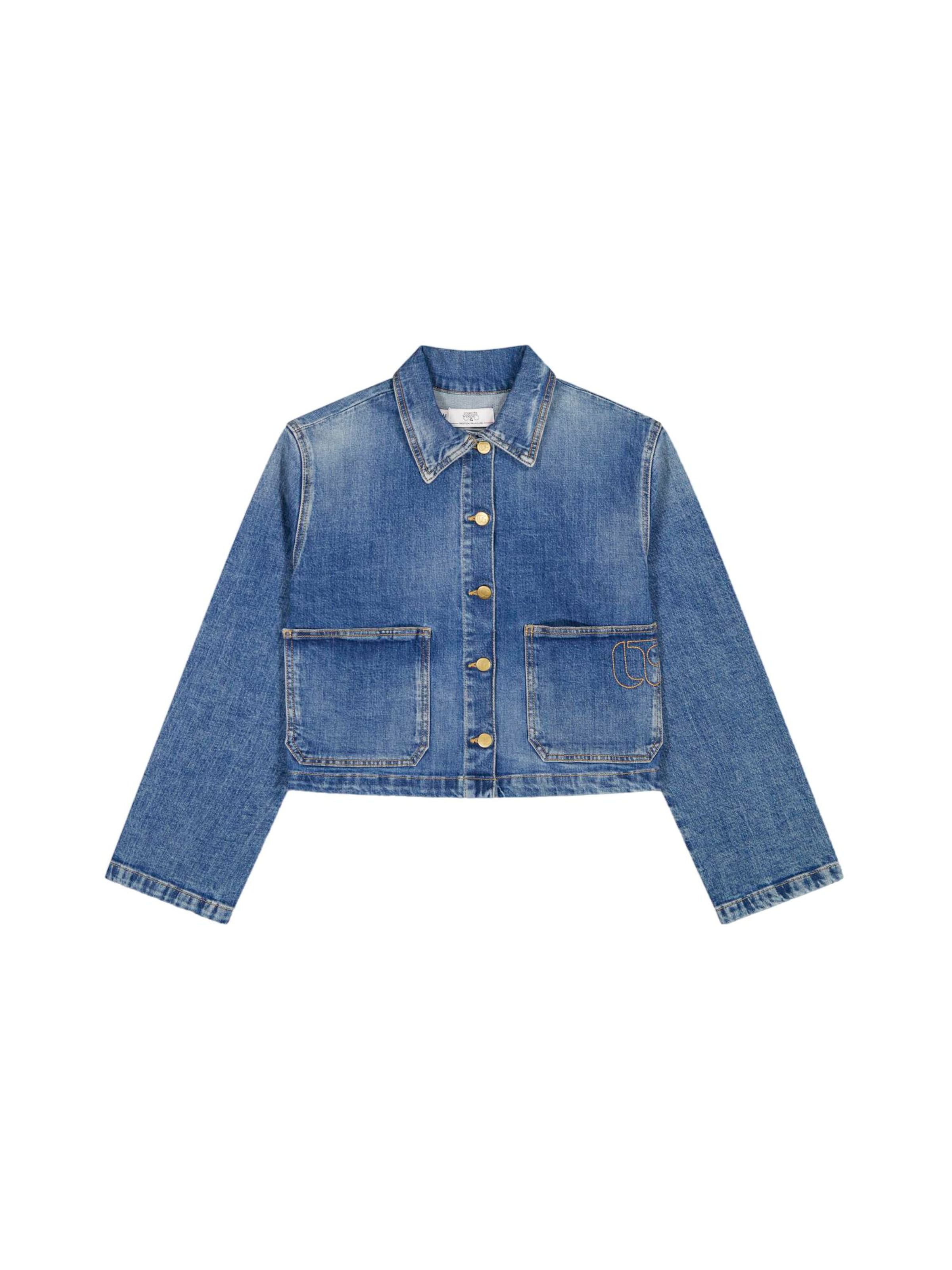 Le Temps Des Cerises Between-Season Jacket in XS in Blue denim, Item view