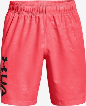 UNDER ARMOUR Sportbroek 'Emboss' in Rood: voorkant