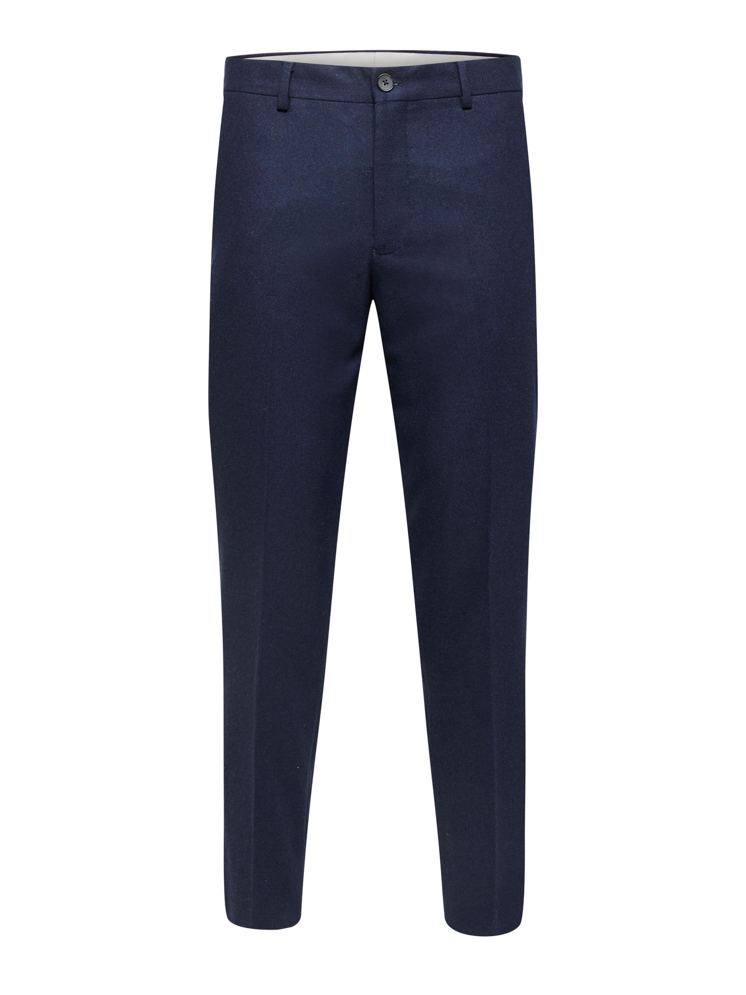 SELECTED Slim fit Trousers with creases in Blue: front