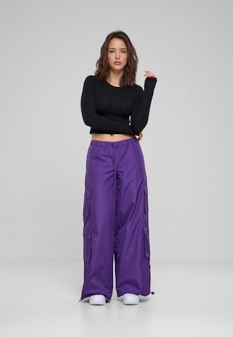 Urban Classics Wide leg Cargobyxa i lila