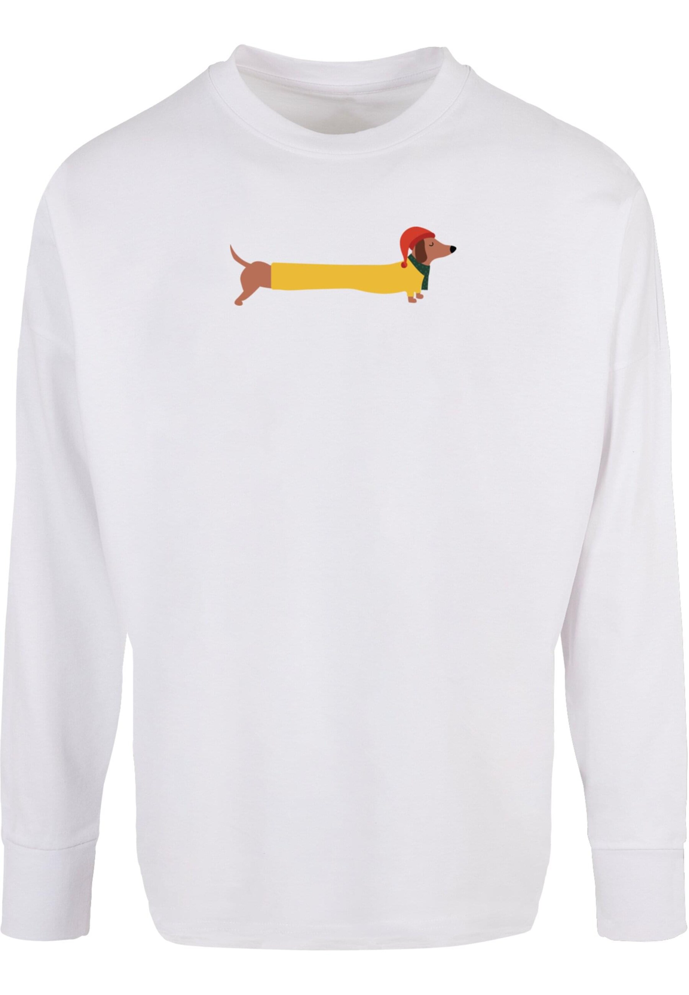 Maglietta 'Christmas Dog' di Merchcode in bianco: frontale