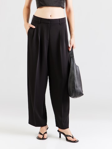 Wide Leg Pantalon à pince COMMA en noir : devant