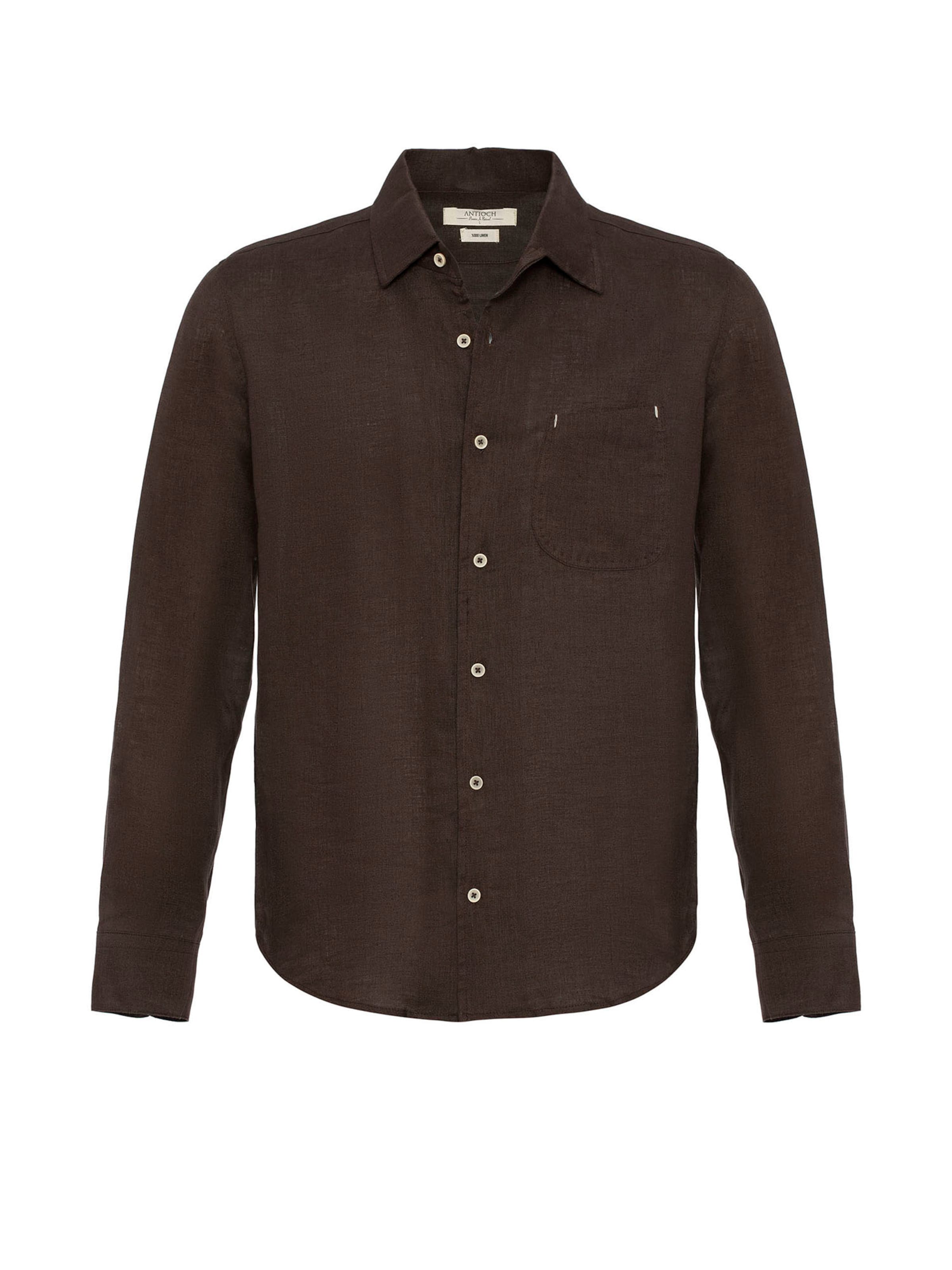 AntiochRegular Fit Košulja - smeđa boja: prednji dio