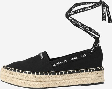 ARMANI EXCHANGE Espadrilky – černá