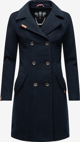 MARIKOO Between-seasons coat 'Nanakoo' in Blue: front