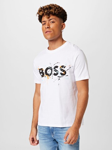 T-Shirt BOSS en beige : devant