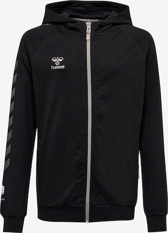 Hummel Athletic Zip-Up Hoodie 'Move' in Black: front