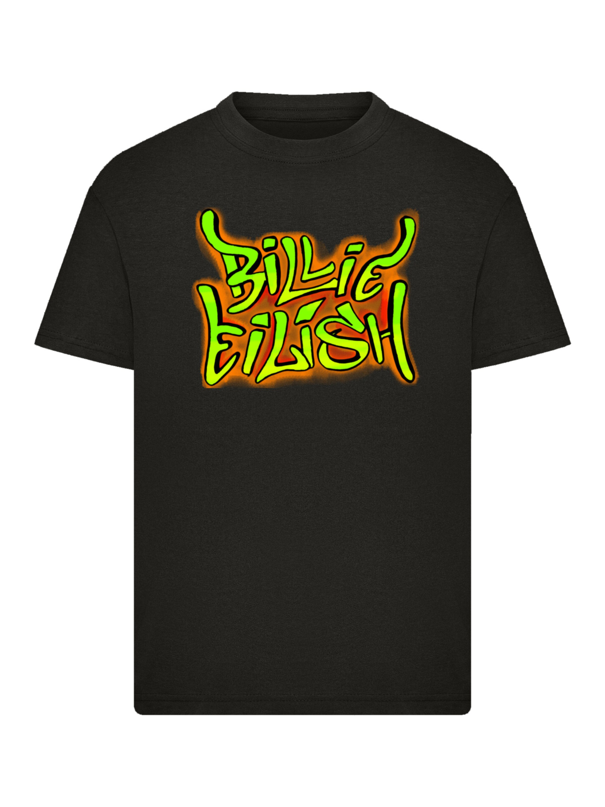 F4NT4STIC Shirt 'Billie Eilish' in Zwart: voorkant