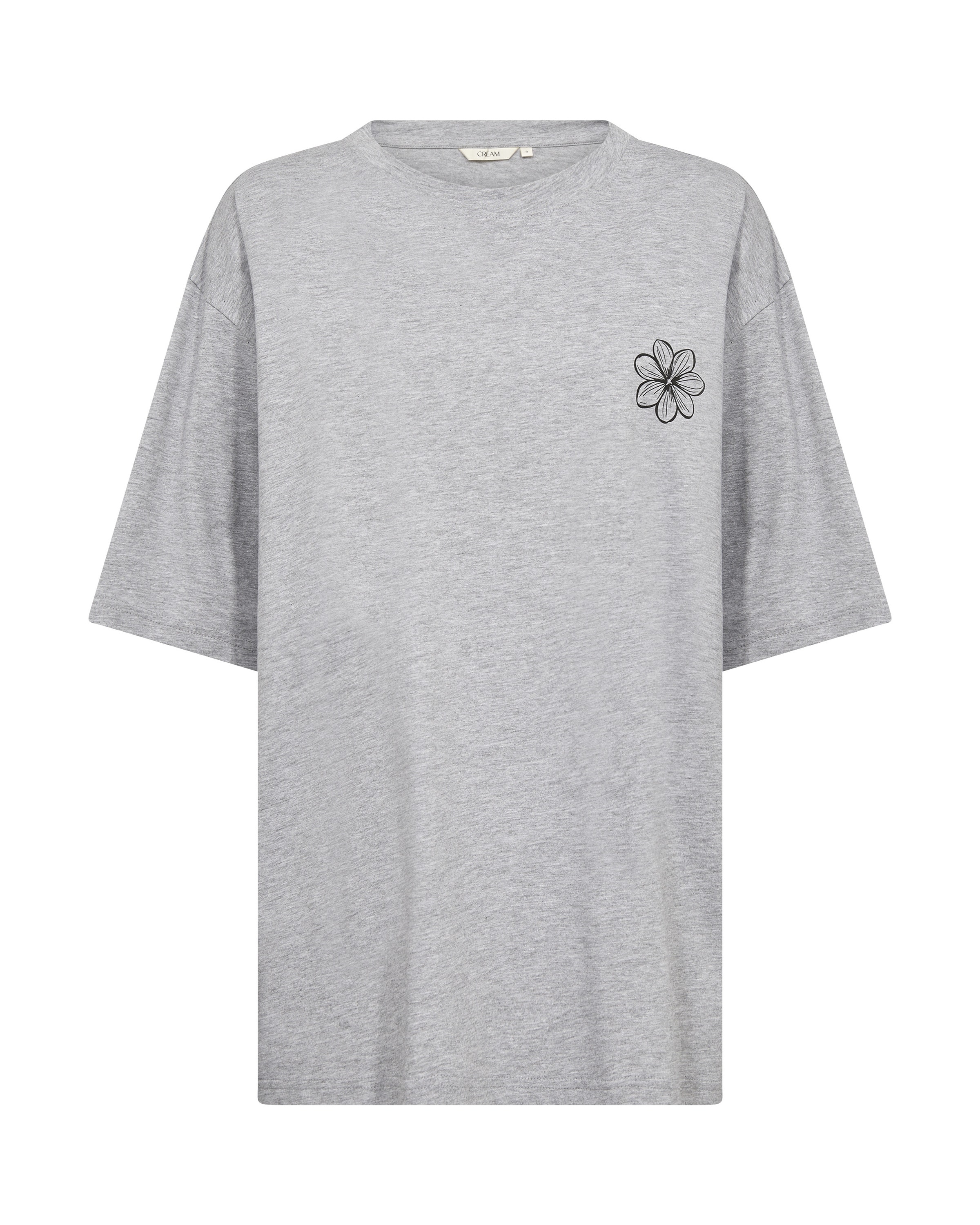 Cream Oversize tričko 'Siffa' - Sivá: predná strana