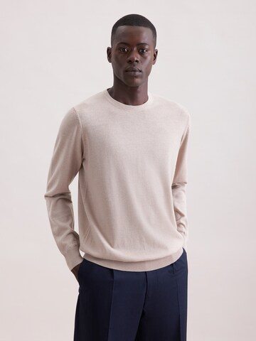 Pull-over 'Schwarze Rose' SEIDENSTICKER en beige