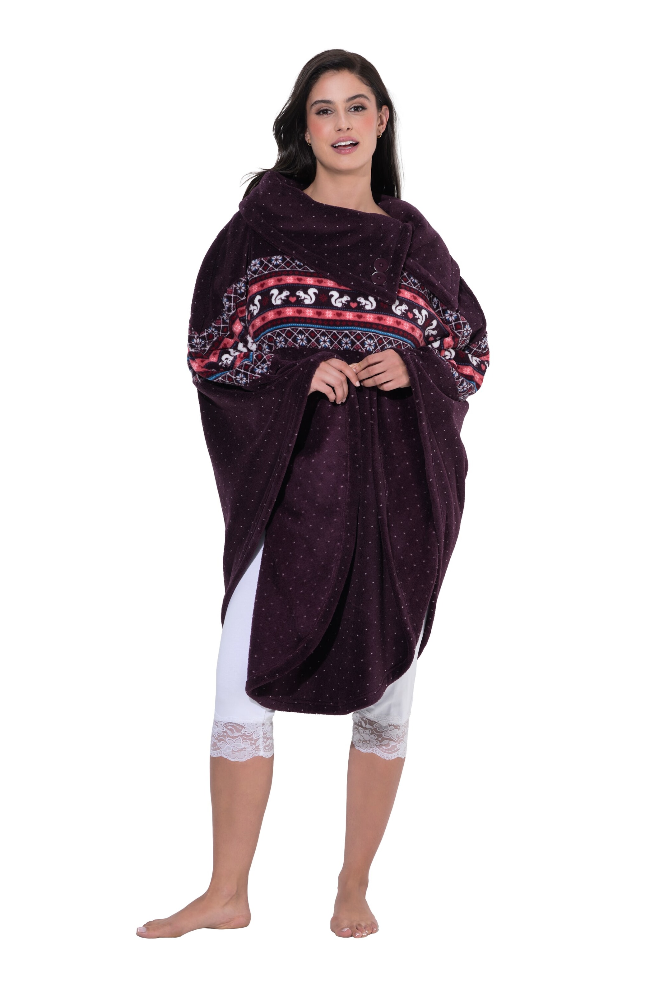 Ulla Popken Cape in Lila: voorkant