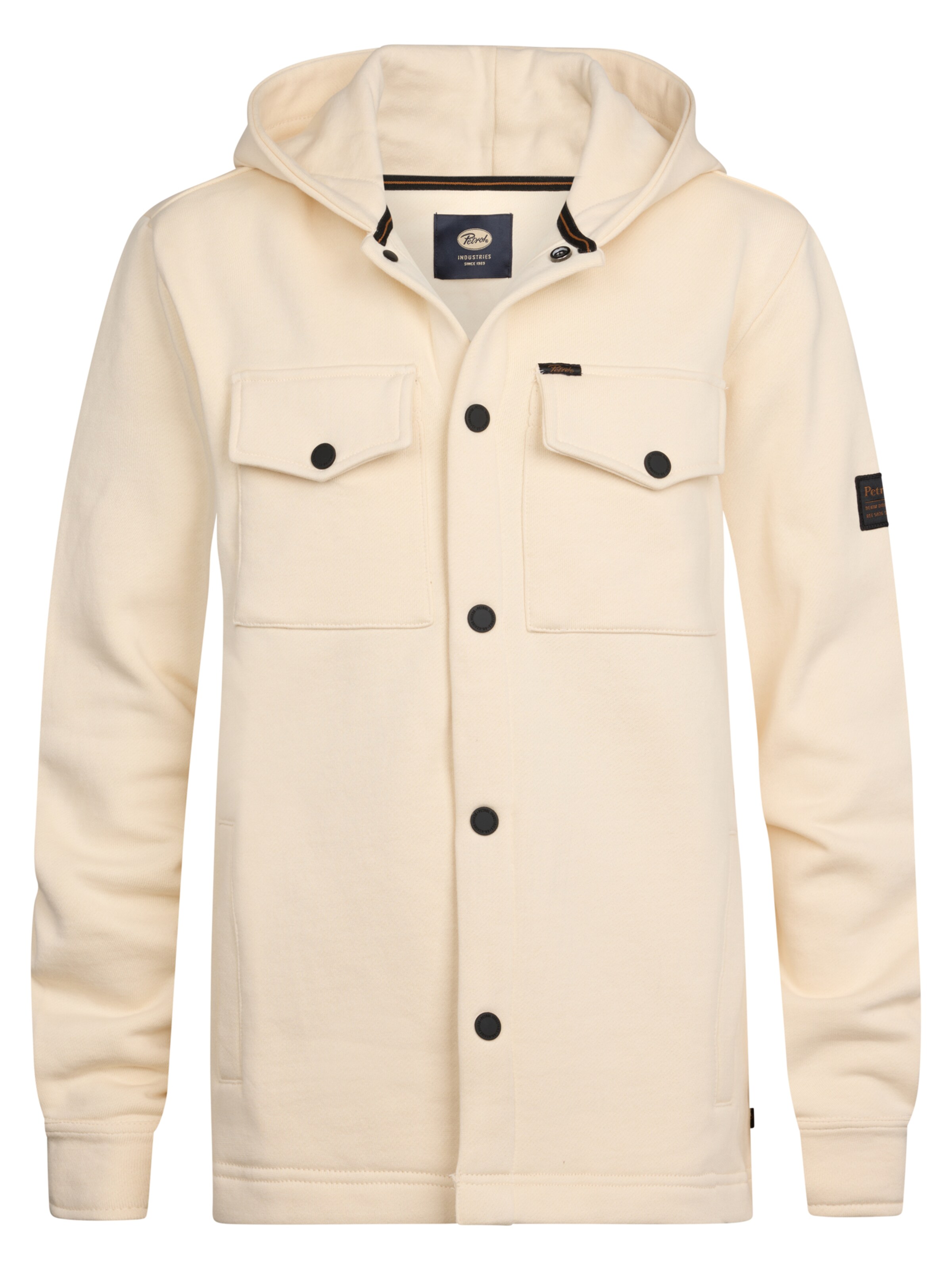 Petrol Industries Sweat jacket in Beige: front