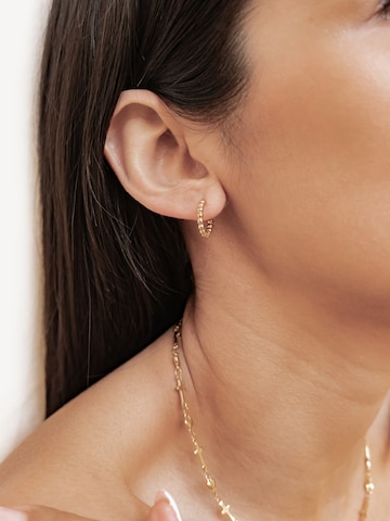 Boucles d'oreilles 'Medium Beaded Hoop' Hey Happiness en or