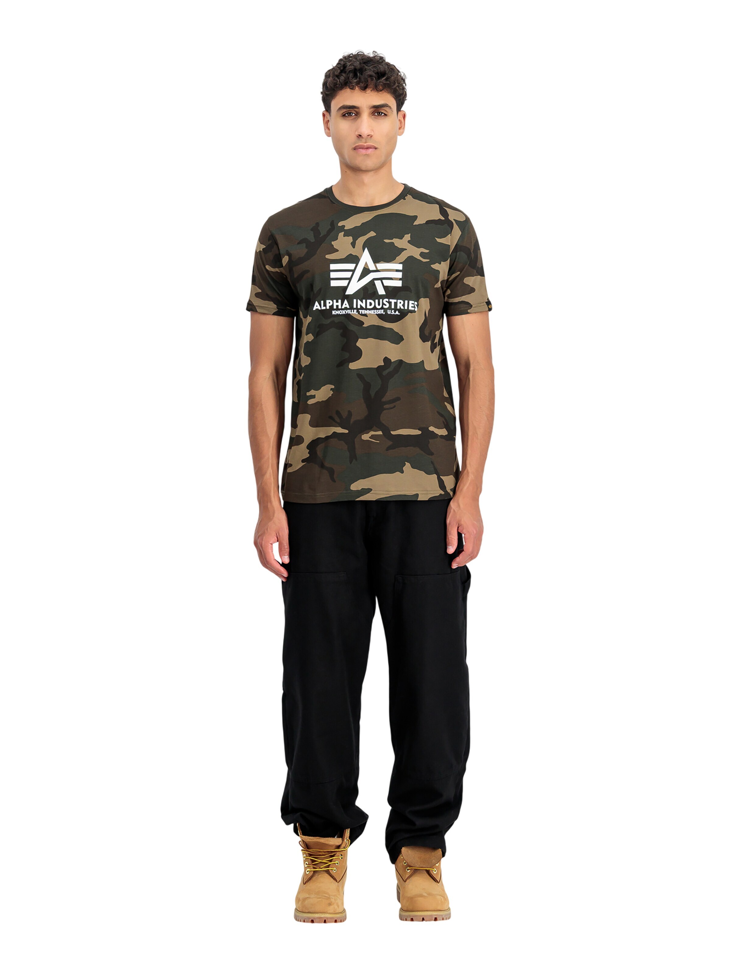 ALPHA INDUSTRIES Shirt 'Basic Logo' in Brown