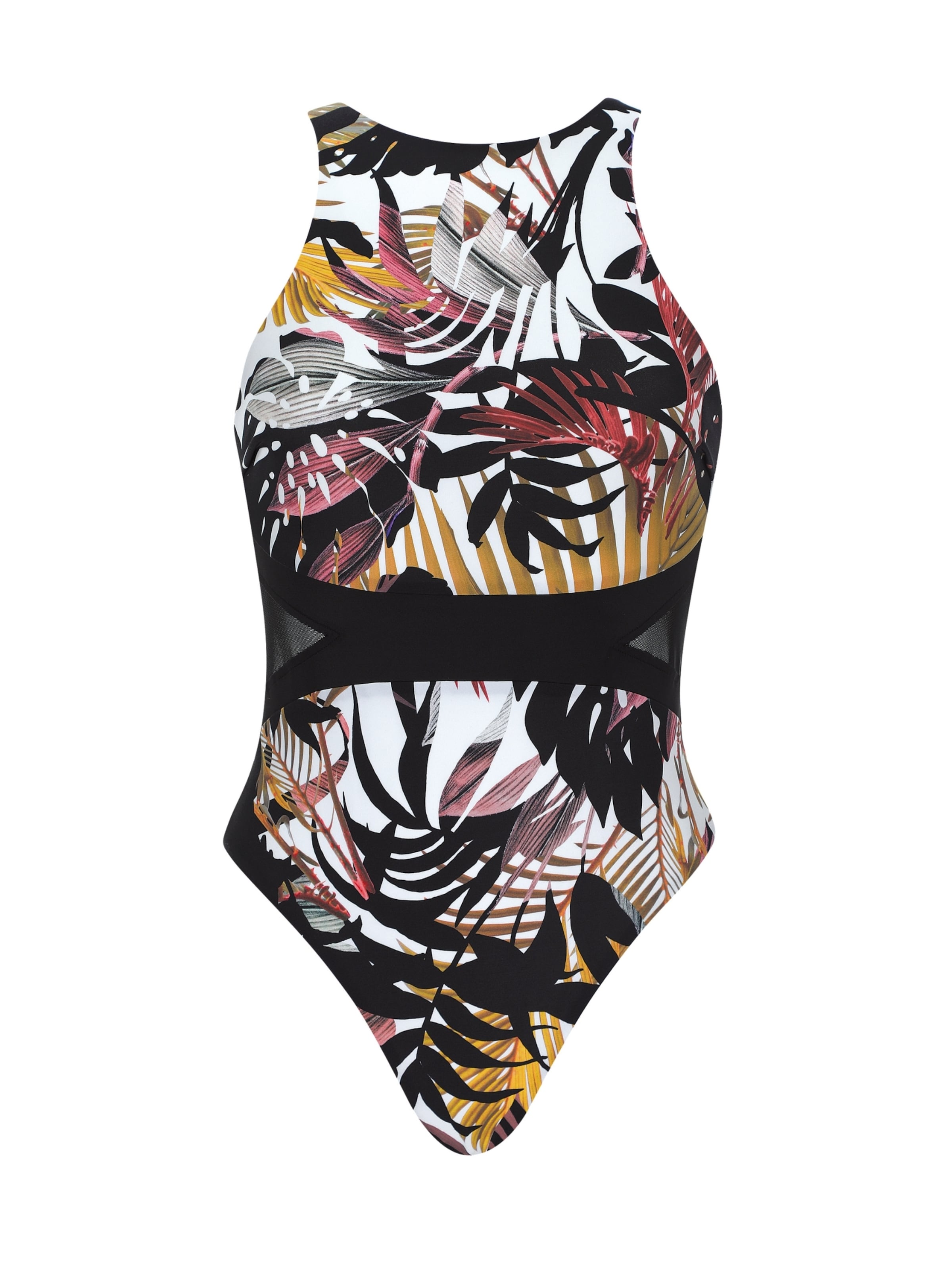 OLYMPIA High neck Swimsuit in Black: front