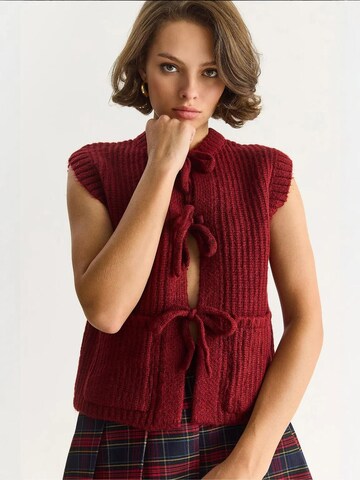 Gilet in maglia di Bianco Lucci in rosso