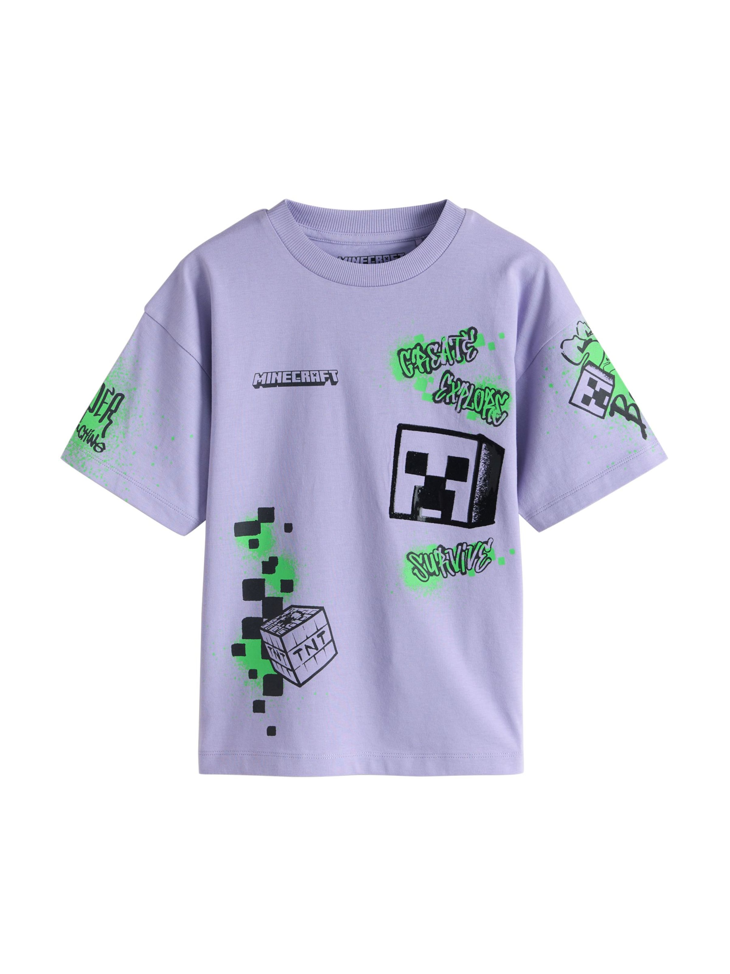 T-Shirt 'Minecraft' Next en violet : devant