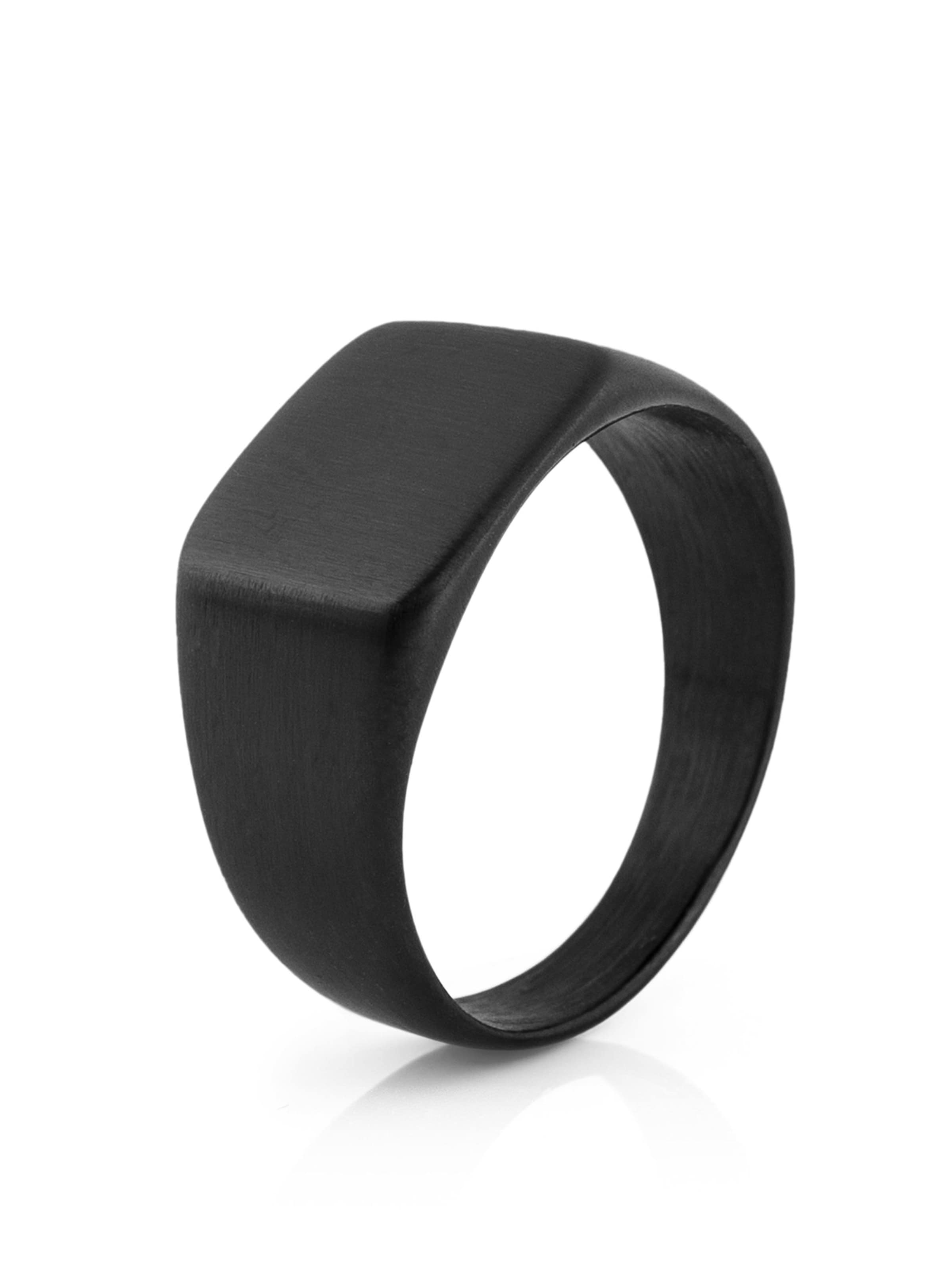 Akitsune Ring 'Solida'‌‌‌‌‌‌‌‌‌ in Schwarz: Vorderseite