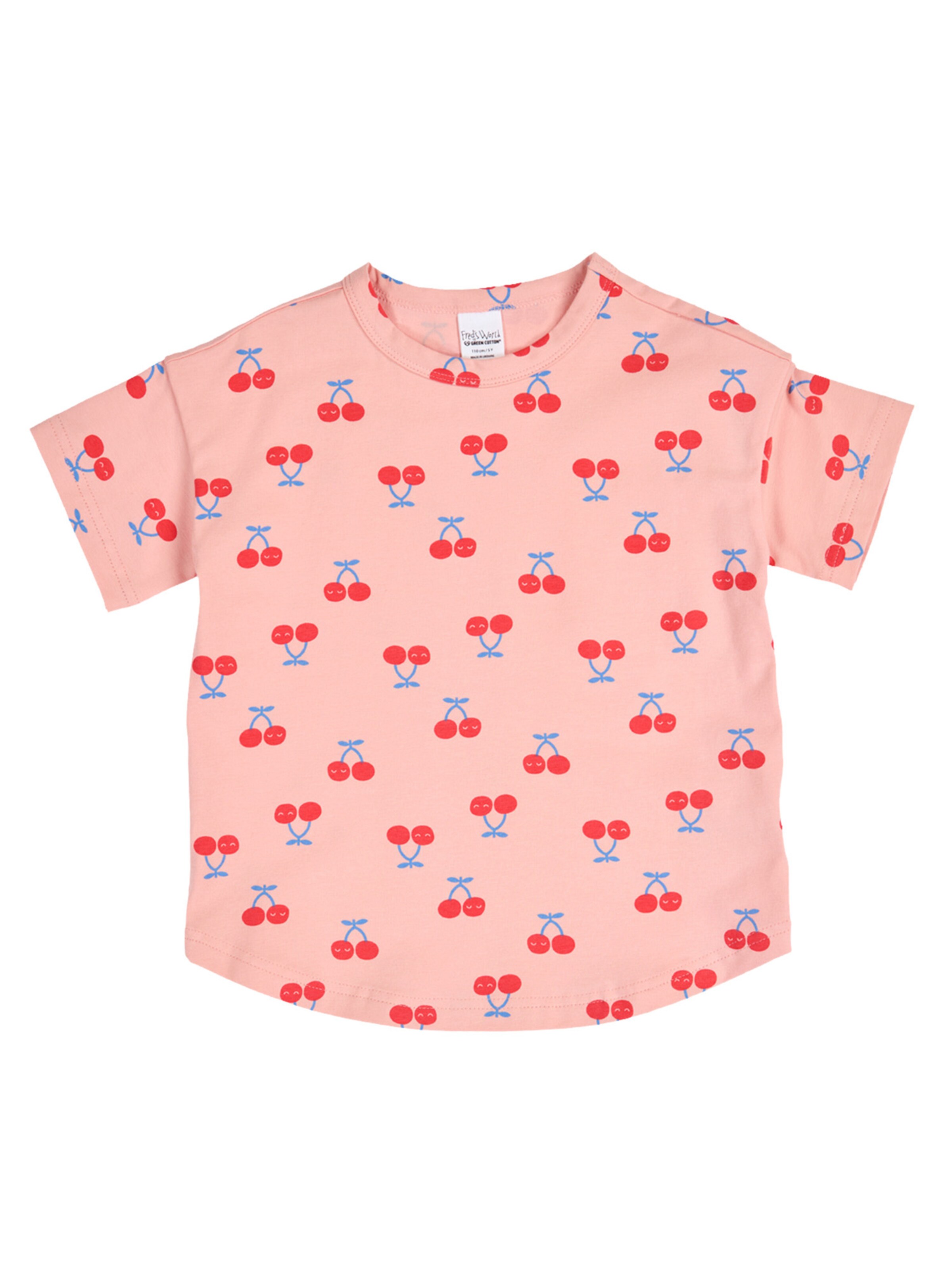 T-Shirt Fred's World by GREEN COTTON en rose : devant