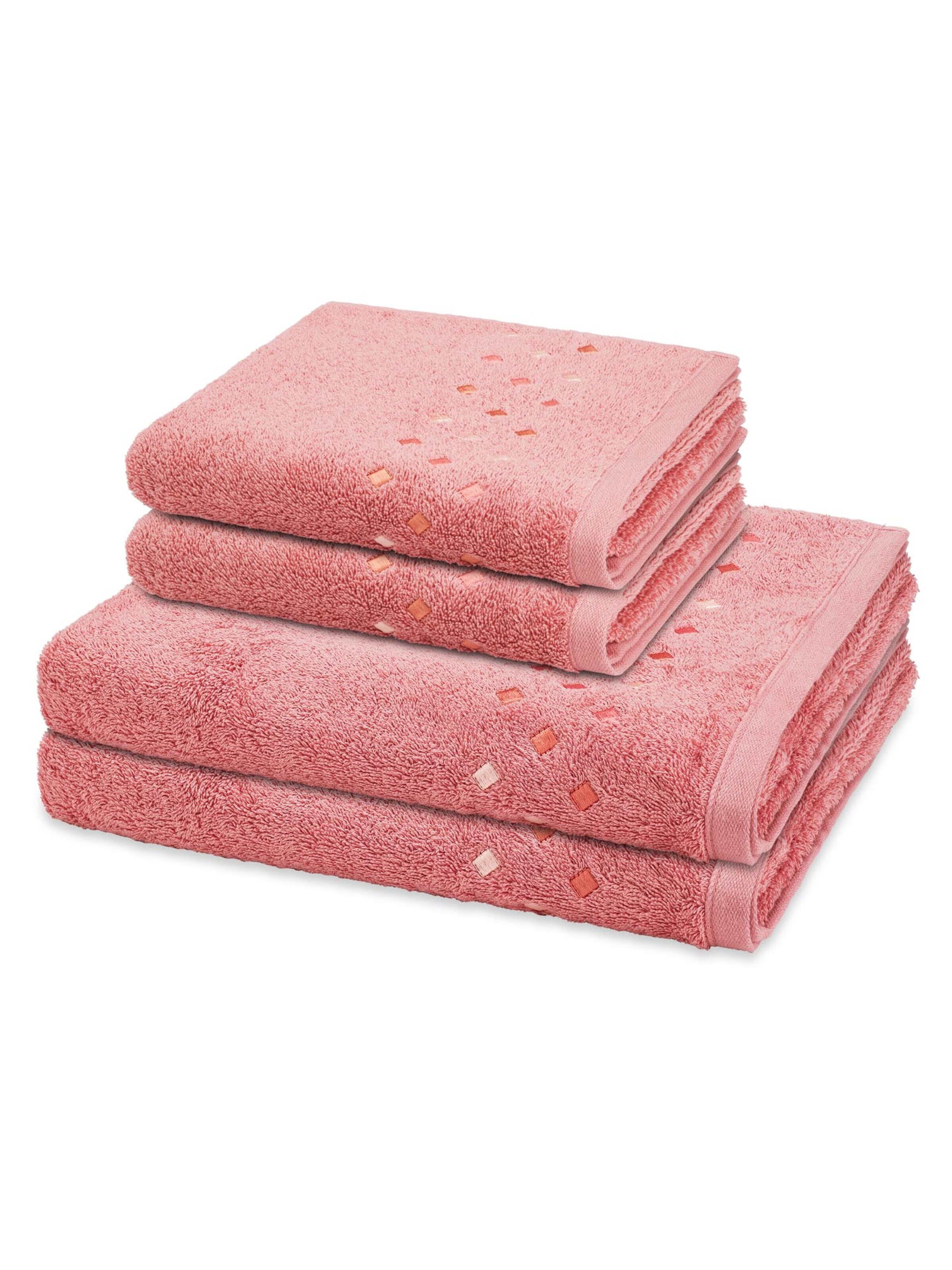 ROSS Handdoek 'Stoneline' in Rood: voorkant
