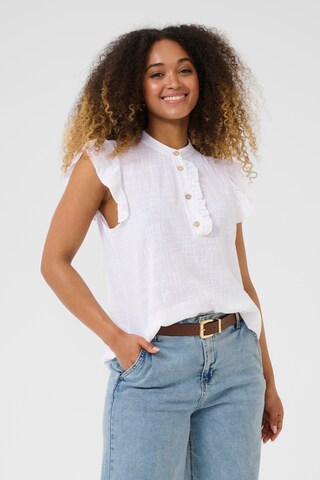 Cream Blouse 'Jera' in Wit: voorkant