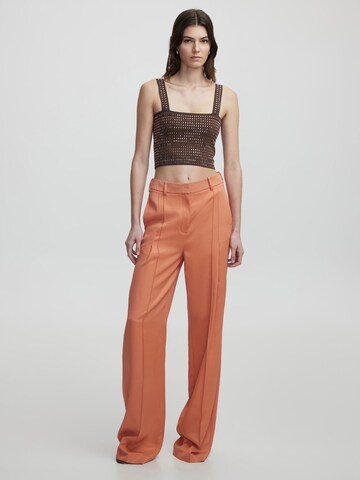 Ipekyol Wide leg Trousers with creases in Orange