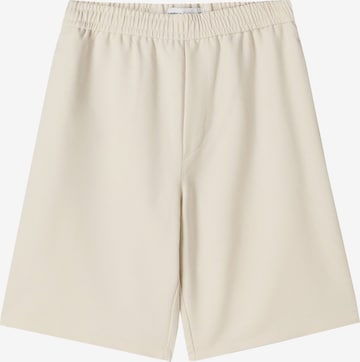 Bershka Lużny krój Spodnie w kolorze beżowy: przód