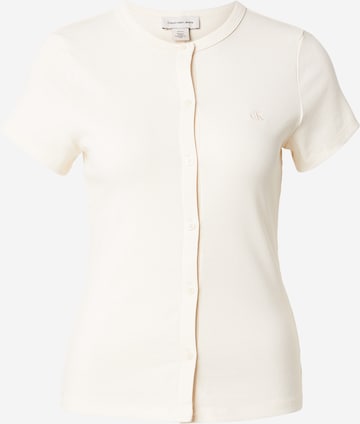 balta Calvin Klein Jeans Marškinėliai: priekis