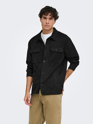 Only & Sons - Ajuste regular Camisa 'ONSNate Kodyl' en negro: frente