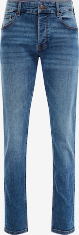 WE Fashion Slimfit Jeans in Blauw: voorkant