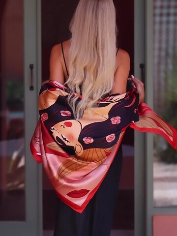 My Minelli - Chal 'Melody - Hand Rolled Silk Scarf' en naranja