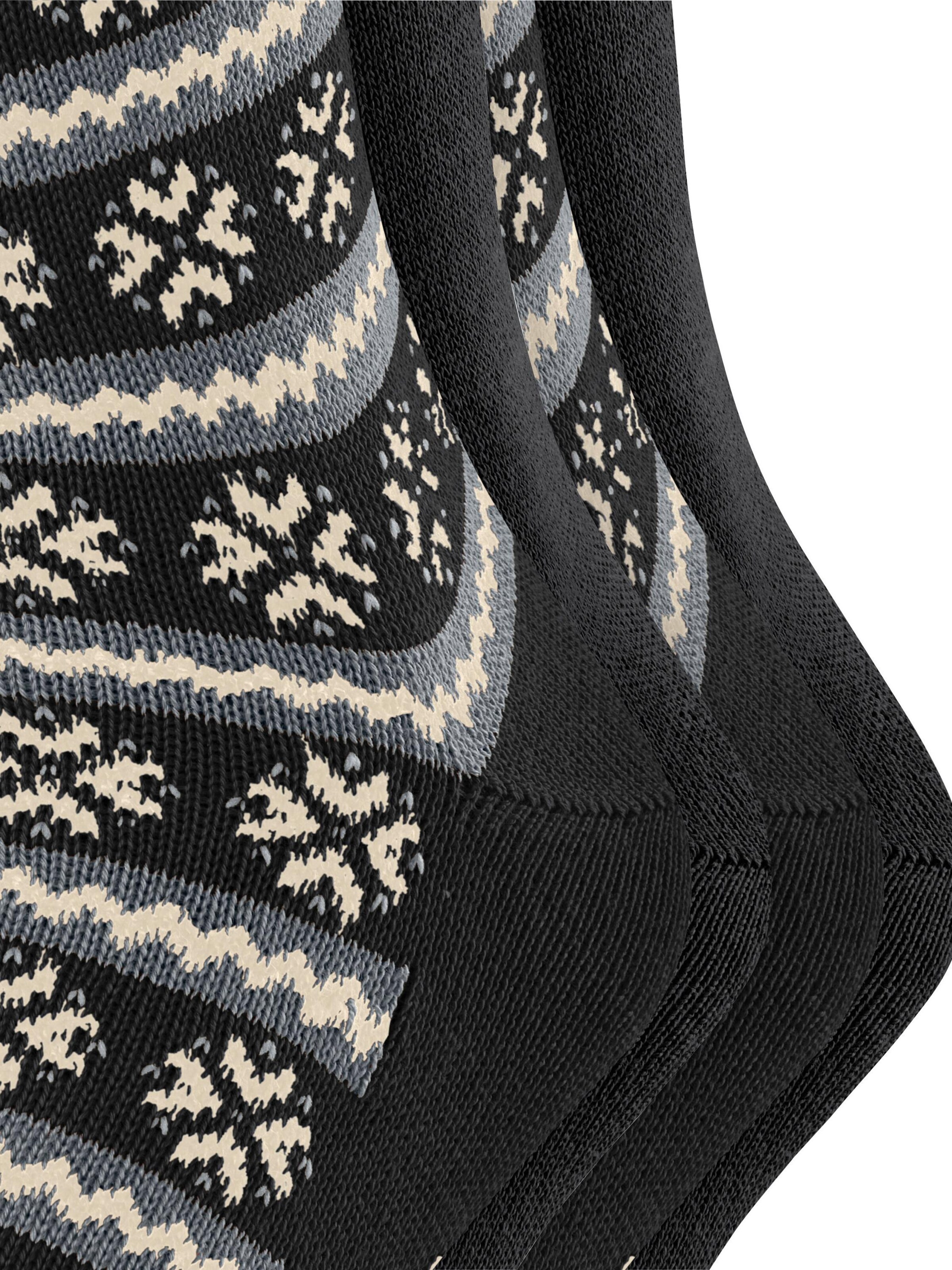ESPRIT Socks 'Scandi Norwegian 4-Pack' in Black